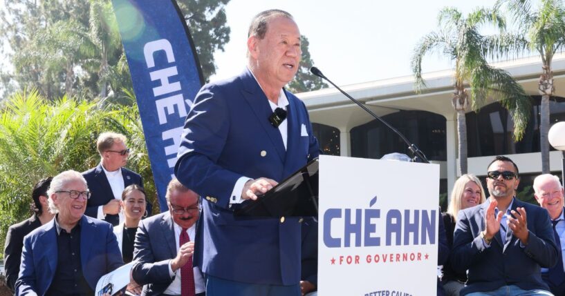 Dr. Ché Ahn attends a rally to announce his candidacy for California governor on Aug. 2 in Pasadena, California.