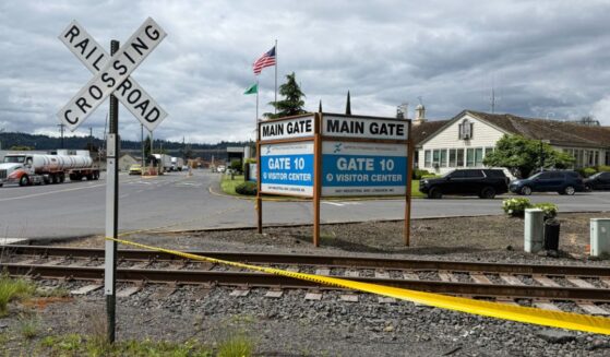 The exterior of the Nippon Dynawave Packaging Co. is shown, after a tank containing hazardous liquid imploded Tuesday in Longview, Washington.