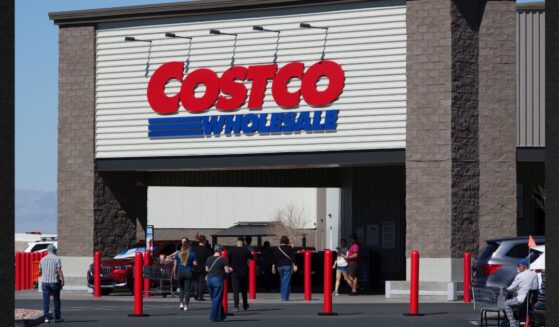 A Costco Wholesale logo is displayed at a warehouse in Las Vegas, Nevada, in a file photo from March.