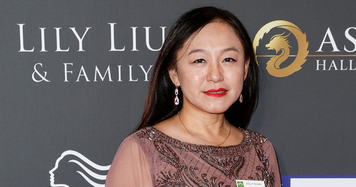Eileen Wang, seen in a file photo attending the Asian Hall of Fame 2023 induction ceremony in Los Angeles, resigned as mayor of Arcadia, California after the Department of Justice announcement.
