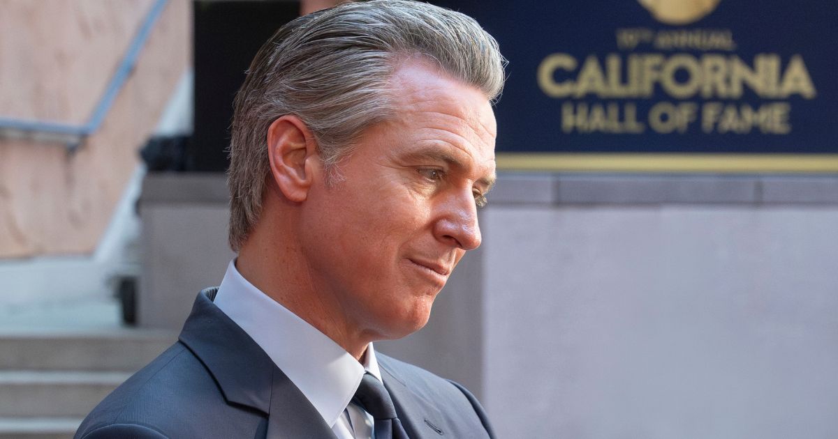California Gov. Gavin Newsom, seen in a March photo, has raised some eyebrows with his behavior in videos circulating online.