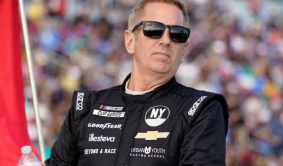 Greg Biffle looks out at Daytona International Speedway crowd on February 20, 2022.