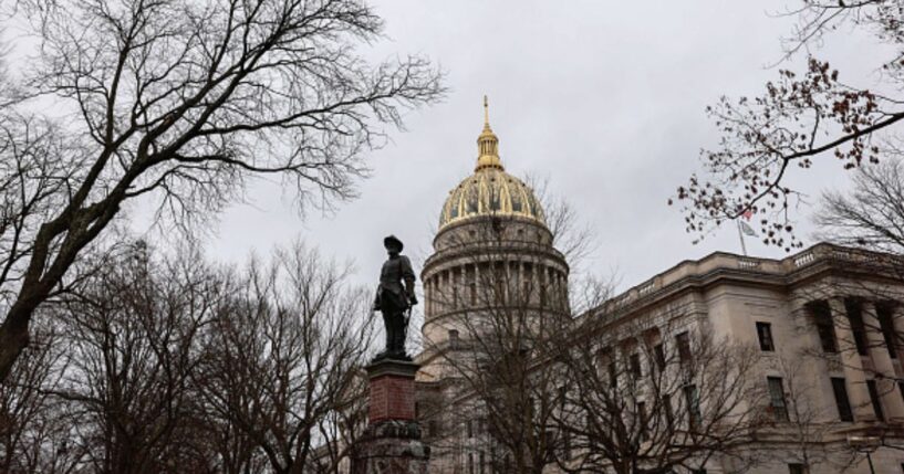 The West Virginian State Capitol stands on January 1, 2020 as preparations are underway for Jim Justice’s gubernatorial inauguration.
