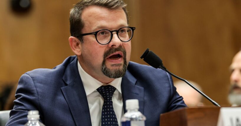 James Erdman III testifies to the Senate Homeland Security Committee on May 13, 2026.