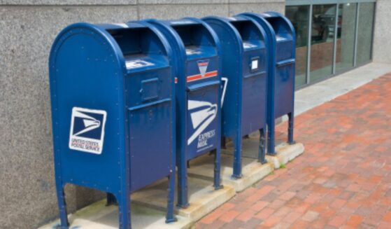 Mailboxes are placed outside the post office in Providence, Rhode Island.