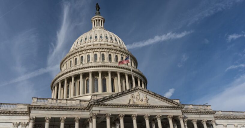The United States Capitol Building stands in the daylight on October 27, 2024.