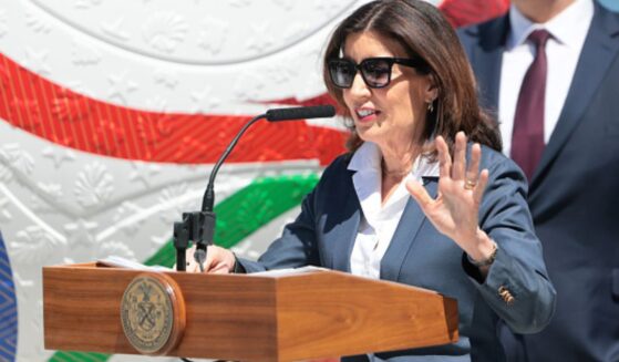 Governor Kathy Hochul speaks at a FIFA World Cup presser on April 27, 2026.