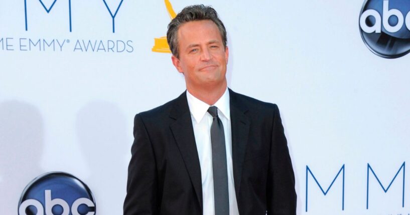 Matthew Perry arrives at the 64th Emmy Awards on September 23, 2012.