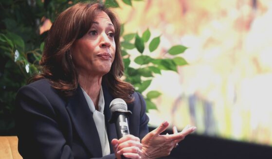 Former Vice President Kamala Harris speaks during a fireside chat May 7 in Las Vegas, Nevada.