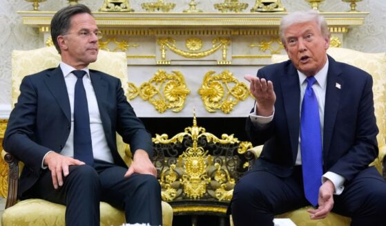 President Donald Trump meets with NATO Secretary General Mark Rutte in the Oval Office of the White House in a file photo dated Oct. 22.