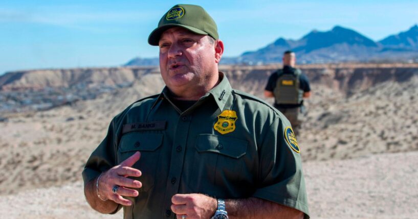 Border Patrol Chief Michael Banks is pictured speaking to reporters Feb. 3, 2025, during a visit to the U.S.-Mexico border by Defense Secretary Pete Hegseth in Sunland Park, New Mexico.