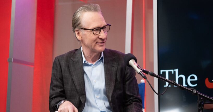 Bill Maher talks on The Megyn Kelly Show at the SiriusXM Studios in New York City on May 20, 2024.