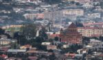 The Holy Mother of God Cathedral stands in the middle of Stepanakert, Azerbaijan, on Sept. 23, 2023.