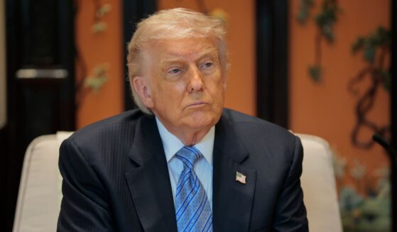 President Donald Trump looks on during a meeting with Chinese President Xi Jinping in Beijing, China on May 15, 2026.
