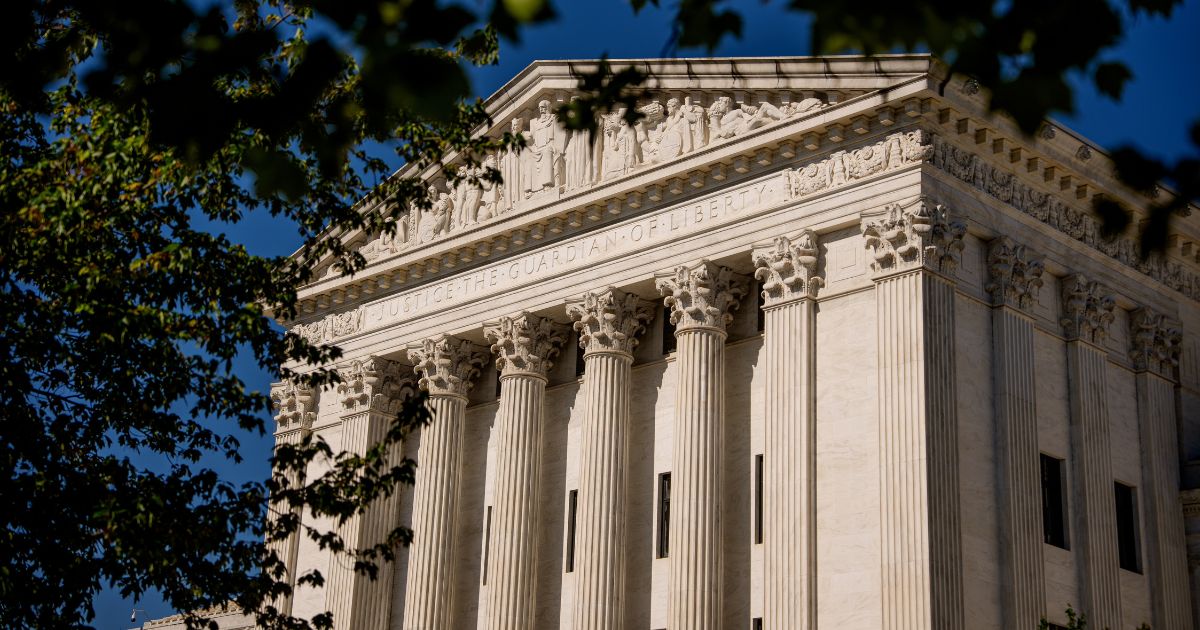 The U.S. Supreme Court building sits in the sun on May 4, 2026 in Washington, DC.