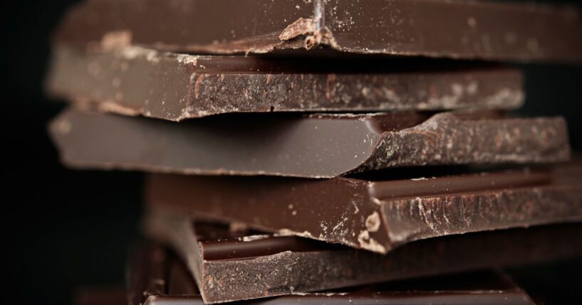 A close-up shot of chocolate bars.