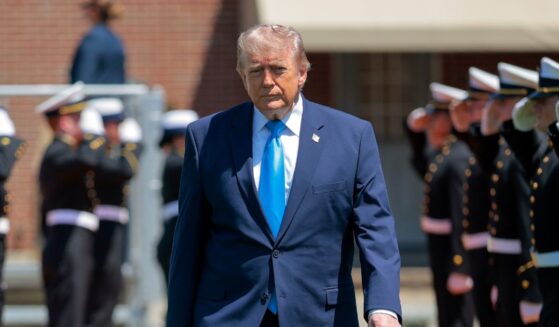 President Donald Trump arrives at a commencement ceremony on Cadet Memorial Field at the United States Coast Guard Academy in New London, Connecticut, on May 20, 2026.