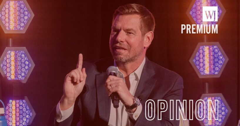 California Rep. Eric Swalwell speaks during a forum at Skirball Cultural Center on Feb. 26, 2026 in Los Angeles.