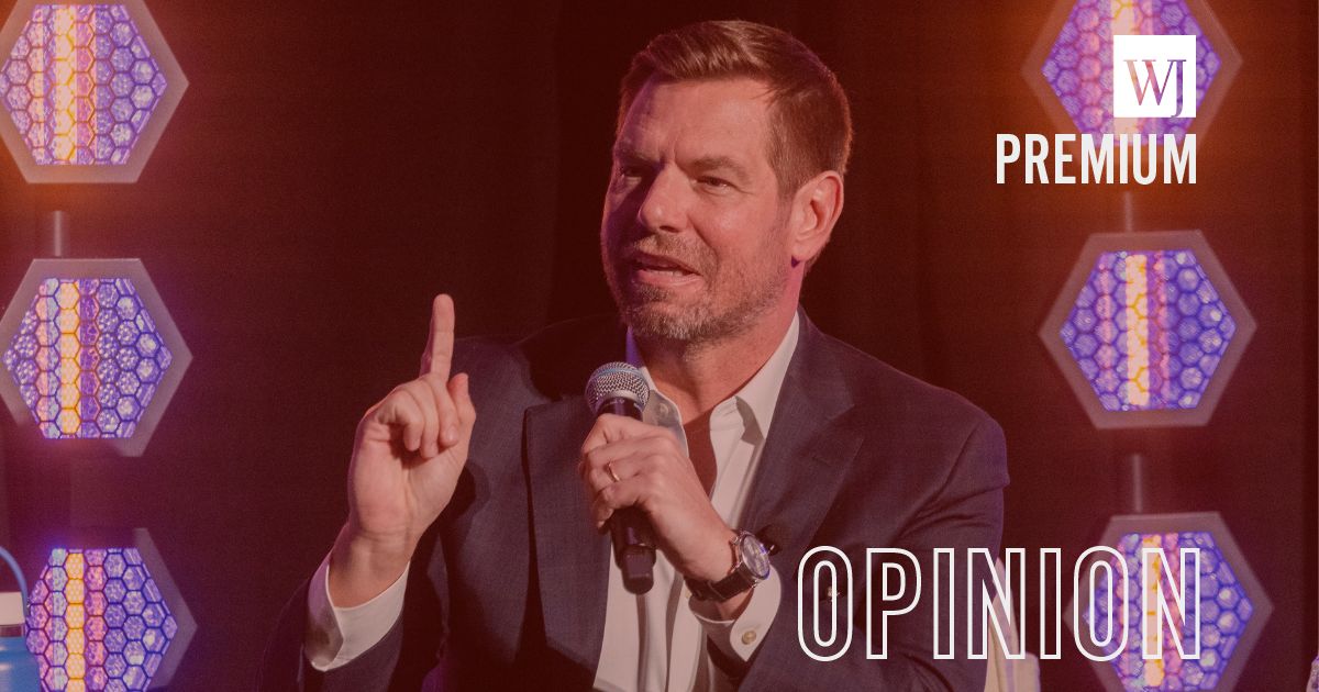 California Rep. Eric Swalwell speaks during a forum at Skirball Cultural Center on Feb. 26, 2026 in Los Angeles.