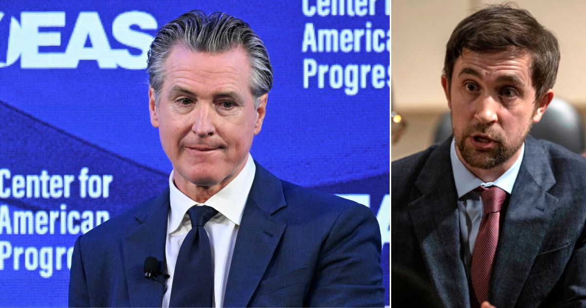 The Manhattan Institute's Christopher Rufo, right, said fraud has become rampant in Gov. Gavin Newsom's California.