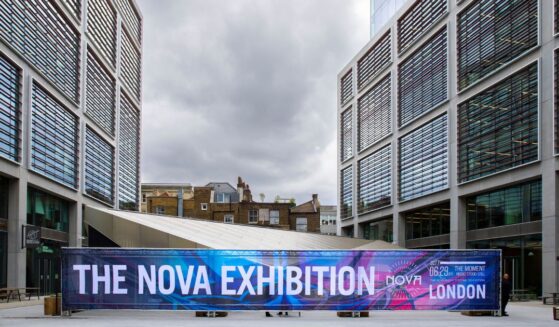 A general view of the Nova Exhibition, "06:29AM - The Moment Music Stood Still" is seen Monday in London, England. The exhibition opens in London Wednesday for six weeks, inviting visitors to reflect as they step into a recreation of the Nova Music Festival site, where 413 people were killed during the Oct. 7, 2023, Hamas attacks on Israel.