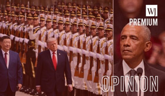There's a noticeable difference between the reception former President Barack Obama, right, received on his last visit to China and the one that President Donald Trump received this week.