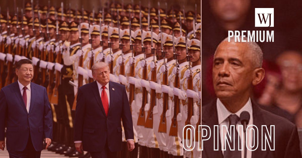 There's a noticeable difference between the reception former President Barack Obama, right, received on his last visit to China and the one that President Donald Trump received this week.