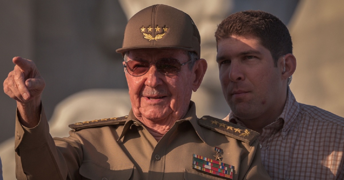 Then-Cuban President Raul Castro is pictured at a May 1. 2017, parade in Havana's Revolution Square.