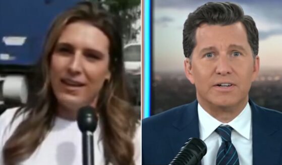 Fox News host Will Cain, right, appeared stunned at the vulgarity and hostility that reporter Alexis McAdams, left, endured in the segment.