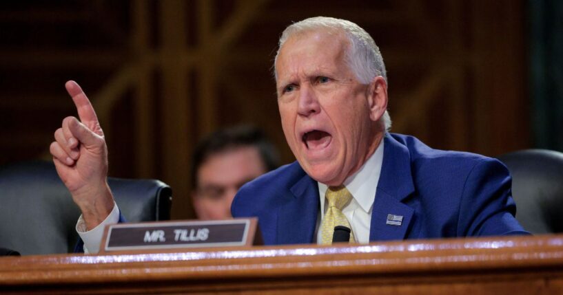 GOP Sen. Thom Tillis of North Carolina speaks during a March Senate Judiciary Committee in Washington, D.C.