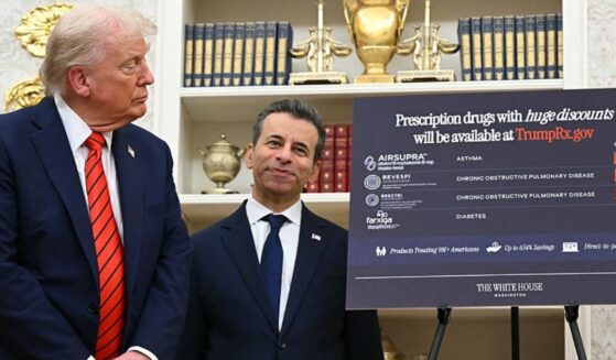 President Donald Trump is pictured with Food and Drugs Commissioner Marty Makary in a file photo dated Oct. 10.