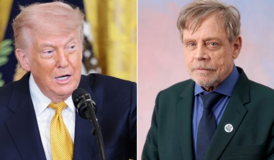 Veteran actor Mark Hamill, right, drew attention with a social media post many interpreted as a threat against President Donald Trump.