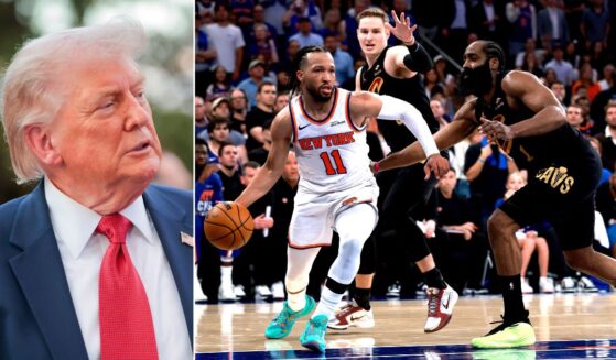 A sports commentary on a remarkable NBA game featuring the New York Knicks and the Cleveland Cavaliers in Game One of the NBA Eastern Conference Finals somehow turned into a cheap shot at President Donald Trump.
