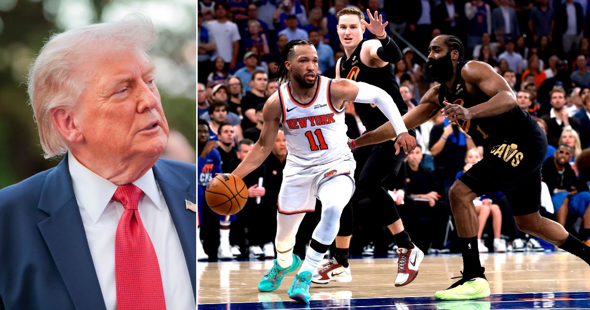 A sports commentary on a remarkable NBA game featuring the New York Knicks and the Cleveland Cavaliers in Game One of the NBA Eastern Conference Finals somehow turned into a cheap shot at President Donald Trump.