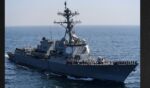The USS Truxtun, seen in a file photo dated Feb. 13, 2023, was one of three vessels fired upon, reportedly responding with "self-defense strikes against multiple Iranian missiles, drones, and small craft."