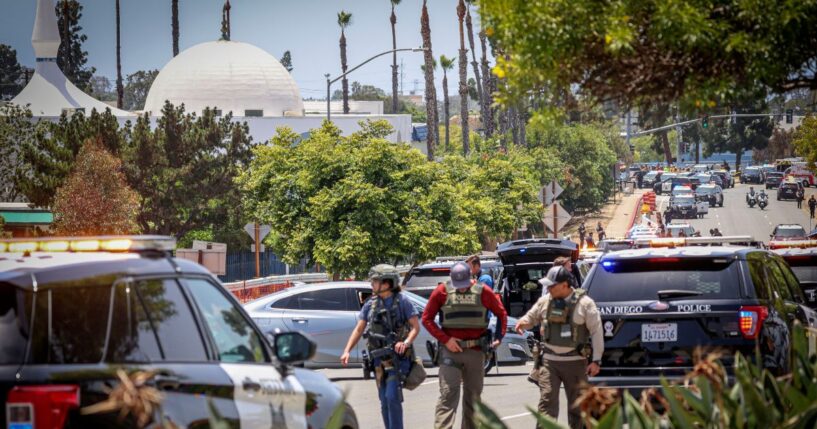 Multiple people were killed, including an armed security guard, after two shooters entered Islamic Center in San Diego on Monday, May 18, 2026, and opened fire.