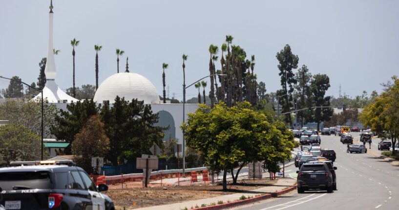 Police respond to a reported active shooter at the Islamic Center of San Diego in San Diego, California, on May 18, 2026.