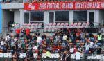 A view of the ribbon displaying Sam Houston State University is shown during the game between the Houston Gamblers and the Columbus Aviators at Shell Energy Stadium on April 26, 2026, in Houston, Texas.