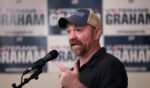 Maine Senate candidate Graham Platner speaks during a campaign event at the Veterans of Foreign Wars Post 6859 on May 17, 2026, in Portland, Maine.