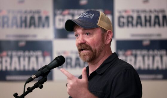Maine Senate candidate Graham Platner speaks during a campaign event at the Veterans of Foreign Wars Post 6859 on May 17, 2026, in Portland, Maine.
