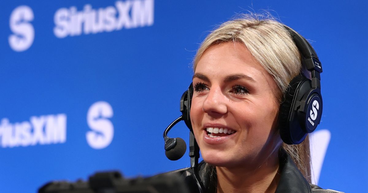 Annie Agar visits SiriusXM on Radio Row at Super Bowl LX on Feb. 4, 2026, in San Francisco, California.