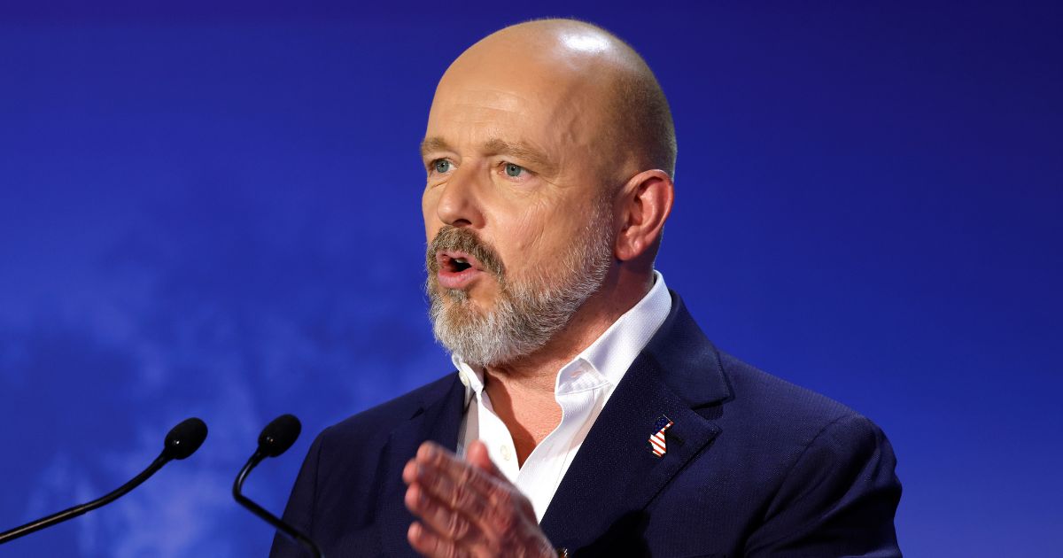 California gubernatorial candidate Steve Hilton speaks during the CBS California Gubernatorial Debate at Pomona College on April 28, 2026, in Claremont, California.