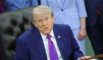 President Donald Trump answers a question from a reporter during an event on maternal healthcare in the Oval Office of the White House on May 11, 2026, in Washington, D.C.
