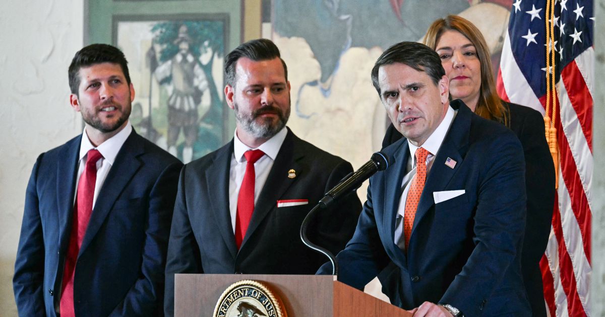 Acting Attorney General Todd Blanche speaks during a news conference announcing the indictment of former Cuban president Raul Castro, at the Freedom Tower in Miami, Florida, on May 20, 2026.