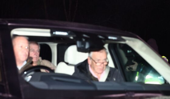 Andrew Mountbatten-Windsor is seen returning after leaving police custody, following his arrest on Feb. 19, 2026, in Sandringham, Norfolk.