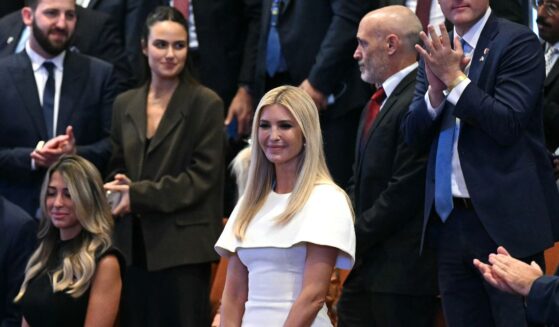 Ivanka Trump, daughter of President Donald Trump, acknowledges applause at the Israeli parliament, the Knesset, on Oct. 13, 2025, in Jerusalem.