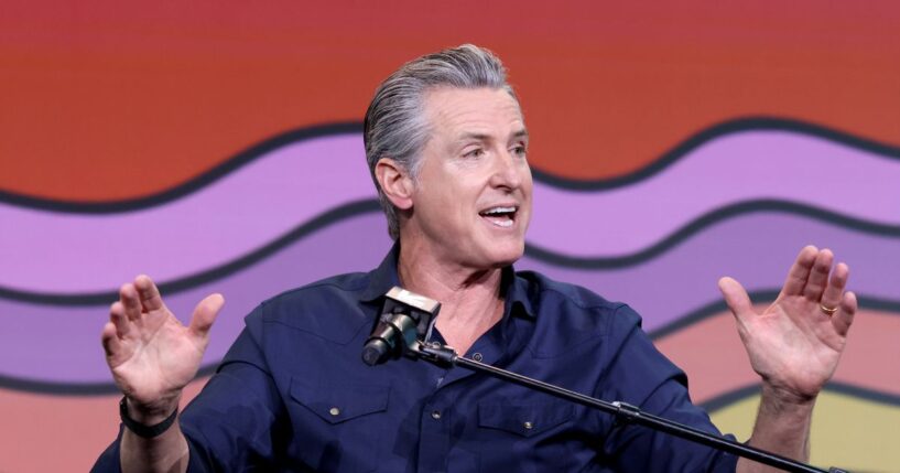 Gov. Gavin Newsom speaks at Networth and Chill podcast at the Vox Media Podcast Stage at SXSW on March 15, 2026, in Austin, Texas.