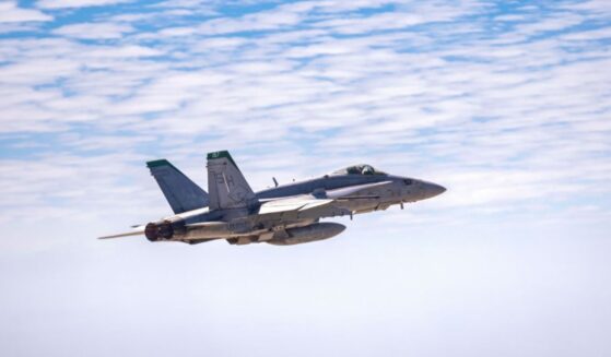 A McDonnell Douglas FA-18 Hornet of the Marine Fighter Attack Training Squadron 101 at an air demonstration on Sept. 24, 2022, in San Diego, California.