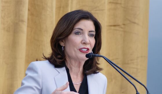 New York Gov. Kathy Hochul speaks during Eleanor's Legacy 25th Anniversary on April 24, 2026, in New York City.