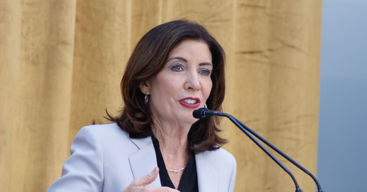 New York Gov. Kathy Hochul speaks during Eleanor's Legacy 25th Anniversary on April 24, 2026, in New York City.